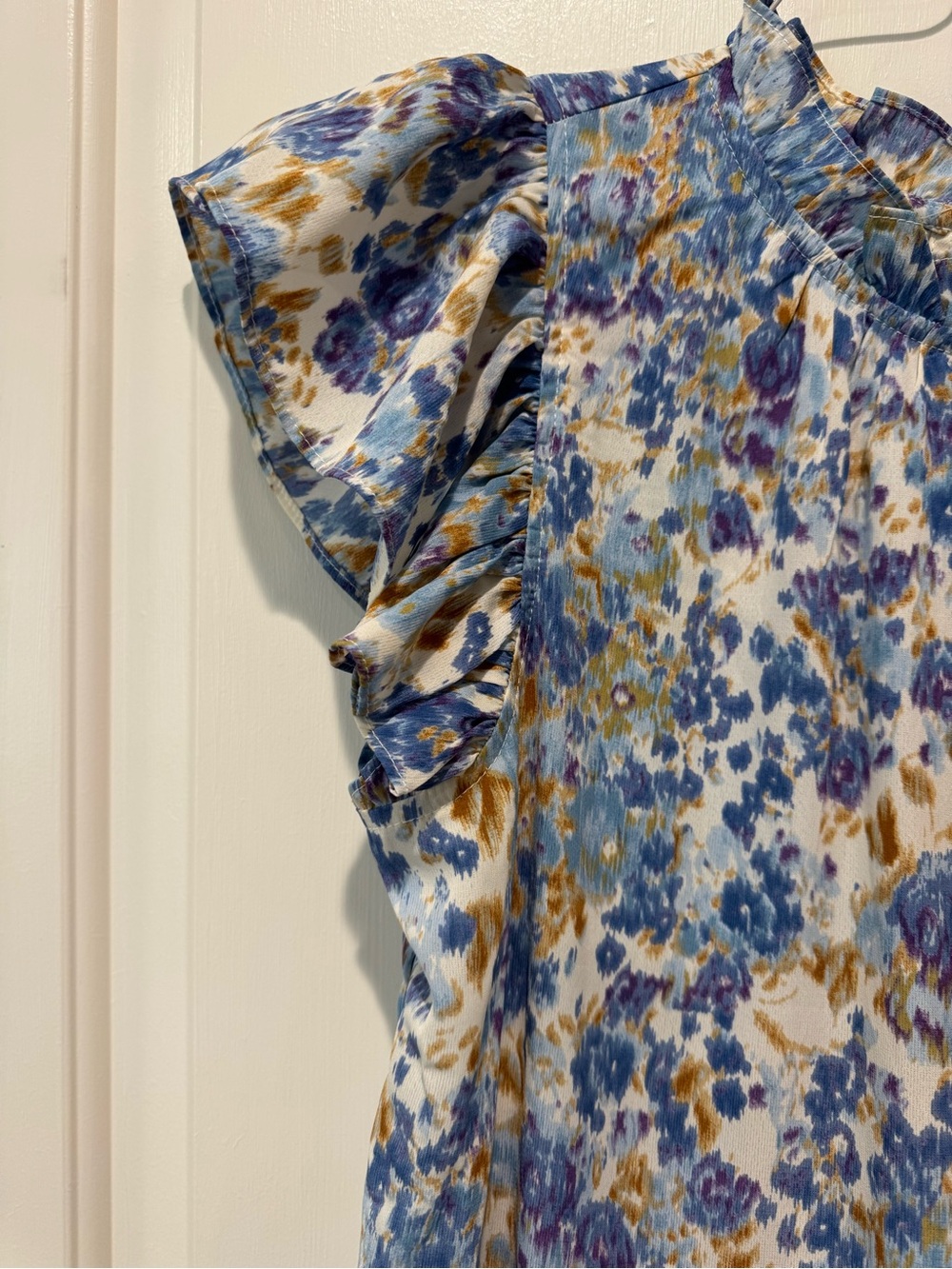Pinch Blue and Cream Floral Tiered Dress - Picture 5 of 7
